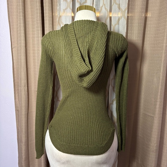 De Rotchild Olive Green Cowl Neck Sweater - Picture 2 of 3